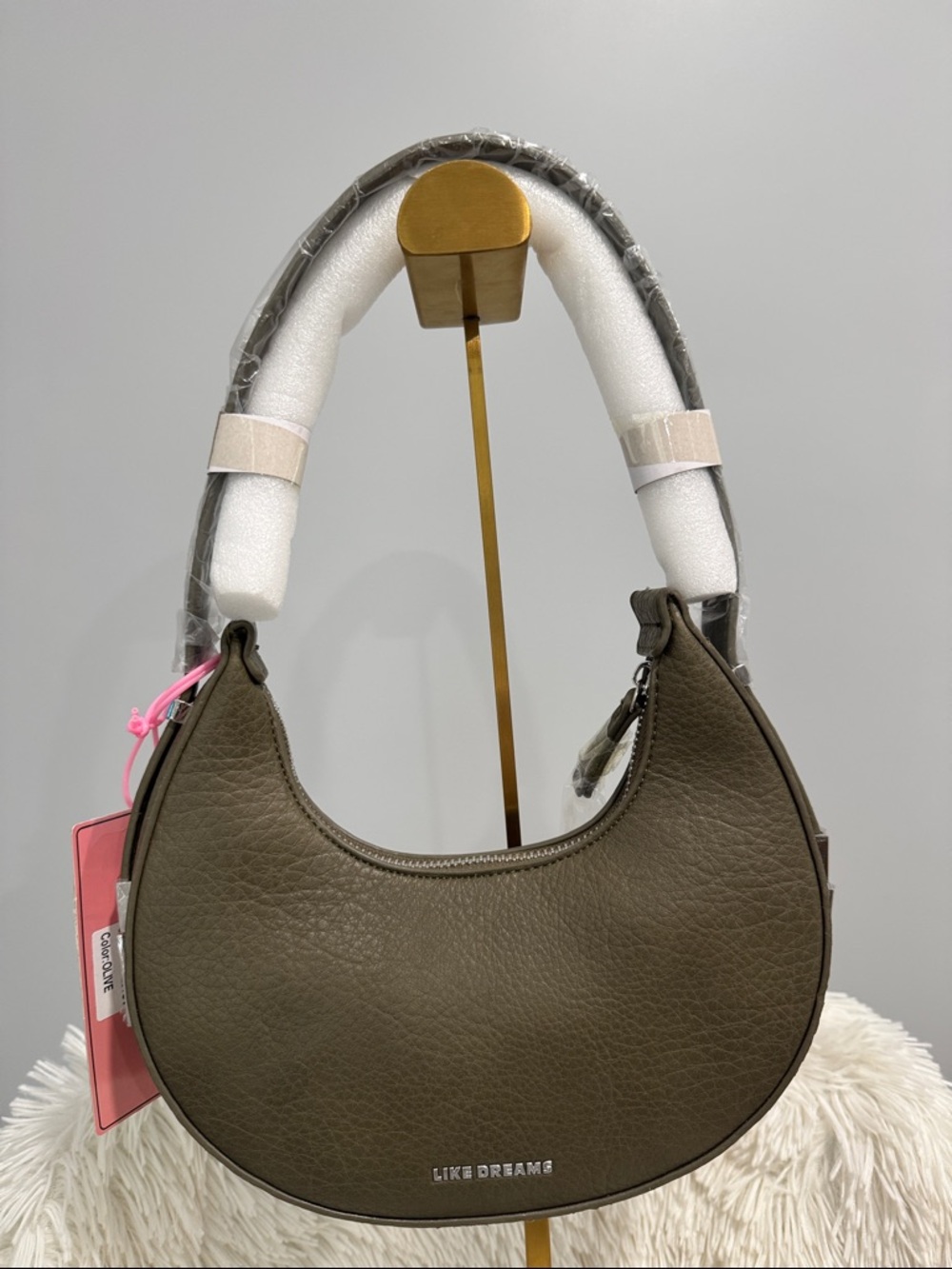 Like dreams Olive Crescent Shoulder Bag